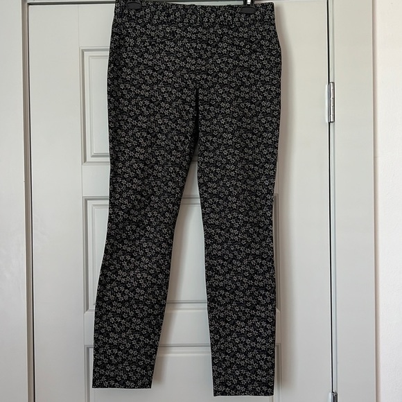 GAP black white print skinny ankle pants Sz 0 R - Picture 1 of 6